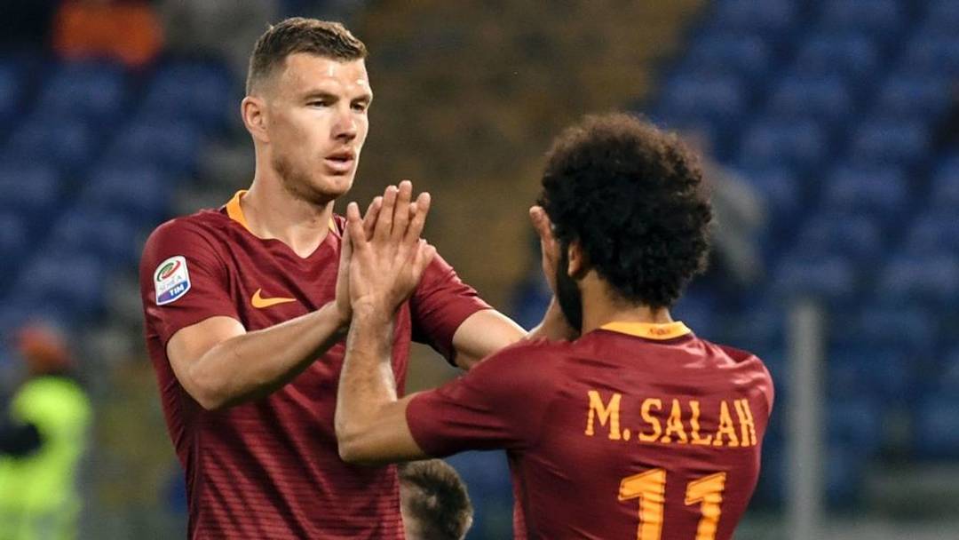 Edin Dzeko Mohamed Salah Roma