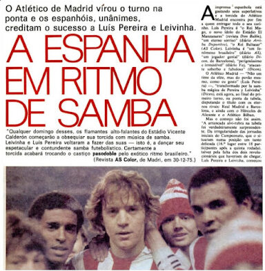 Placar Leivinha Luis Pereira Samba Atlético de Madrid