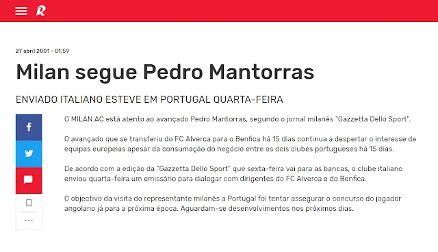 Record Pedro Mantorras Milan