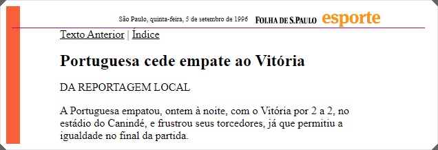 Portuguesa Vitória 2-2 Feldman 1996