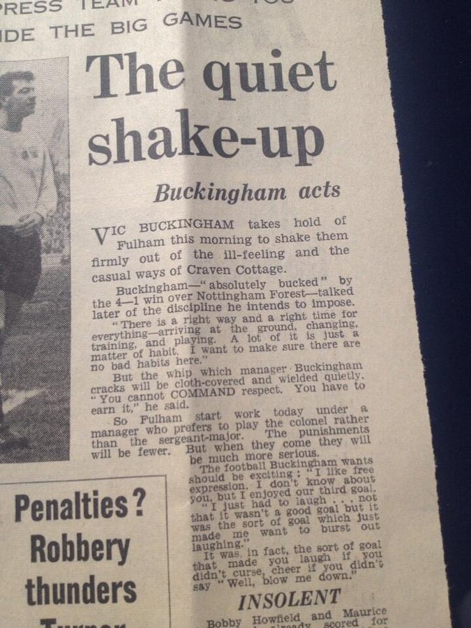 English Newspaper Buckingham Fulham