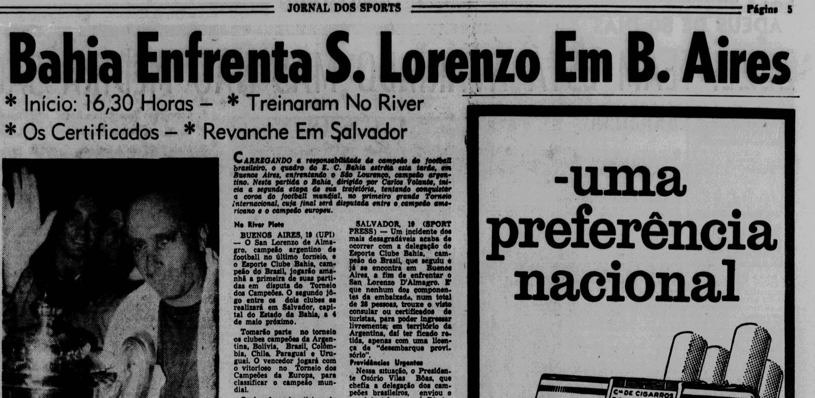 Jornal dos Sports Bahia San Lorenzo