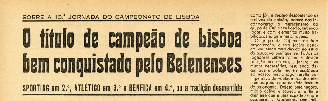 Revista Stadium Belenenses Regional Lisboa 1945-46