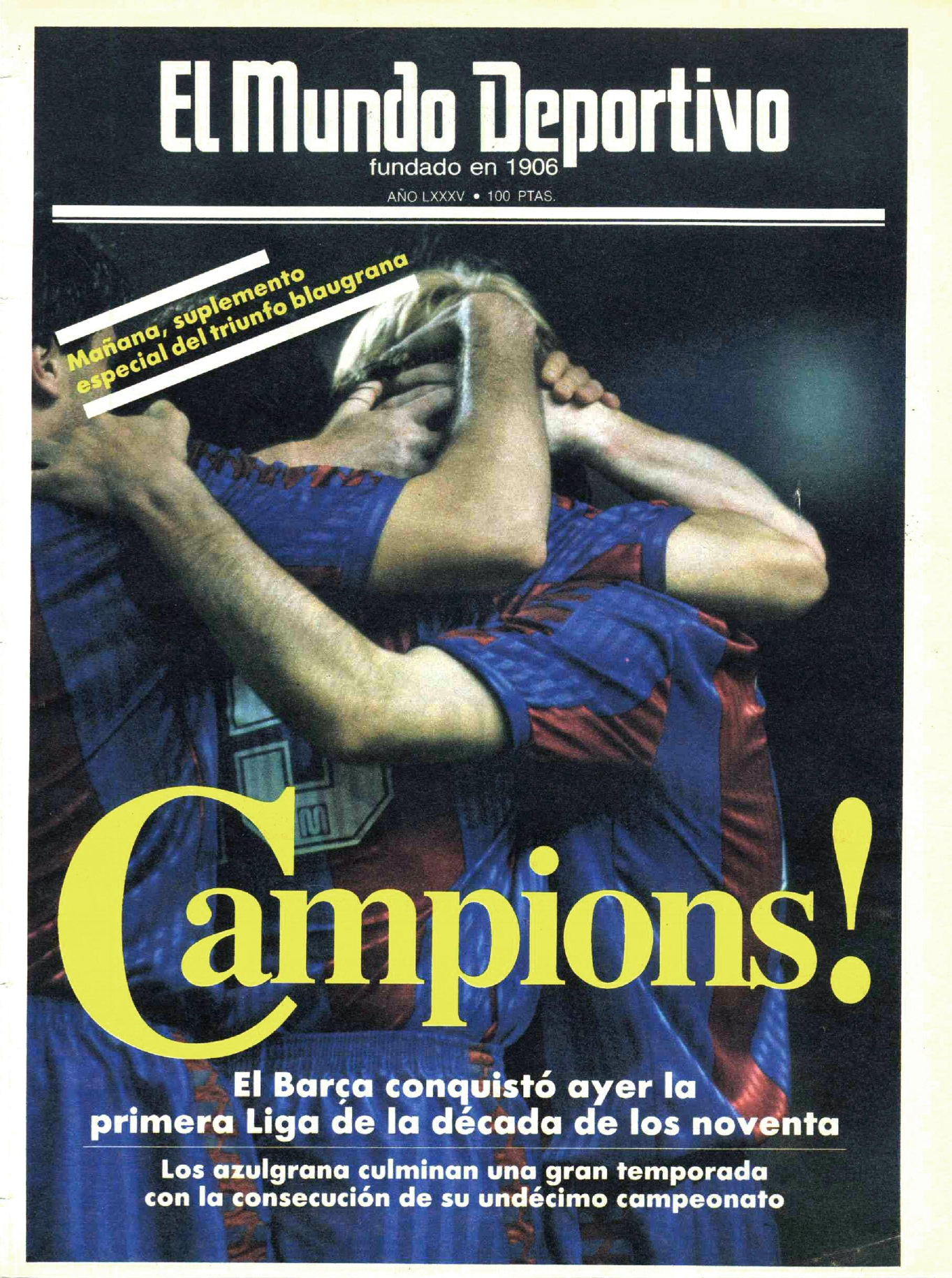 Barcelona Champion La Liga 1990-91 Mundo Deportivo Cover