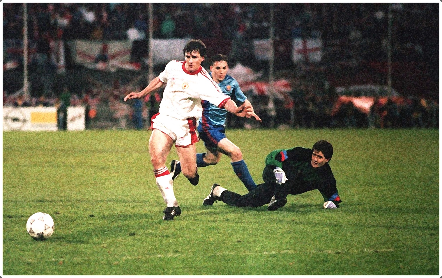 Mark Hughes Busquets 1991 Manchester United Barcelona