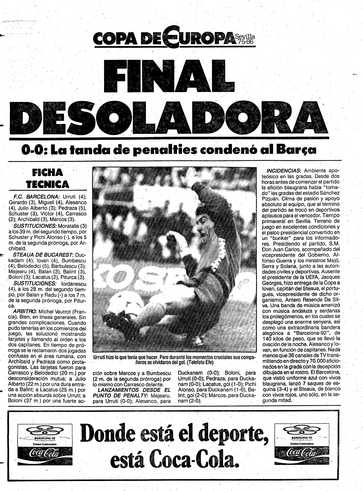 Steaua gana Barcelona 1986 Mundo Deportivo