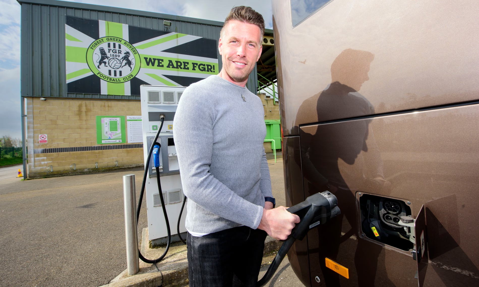 Electric Coach Forest Green Rovers manager Rob Edwards