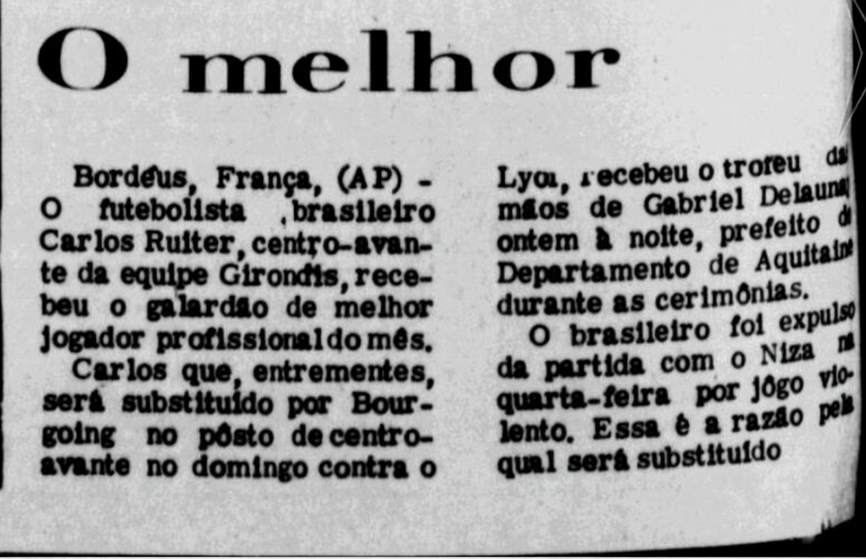 Ruiter melhor do mês Bordeaux