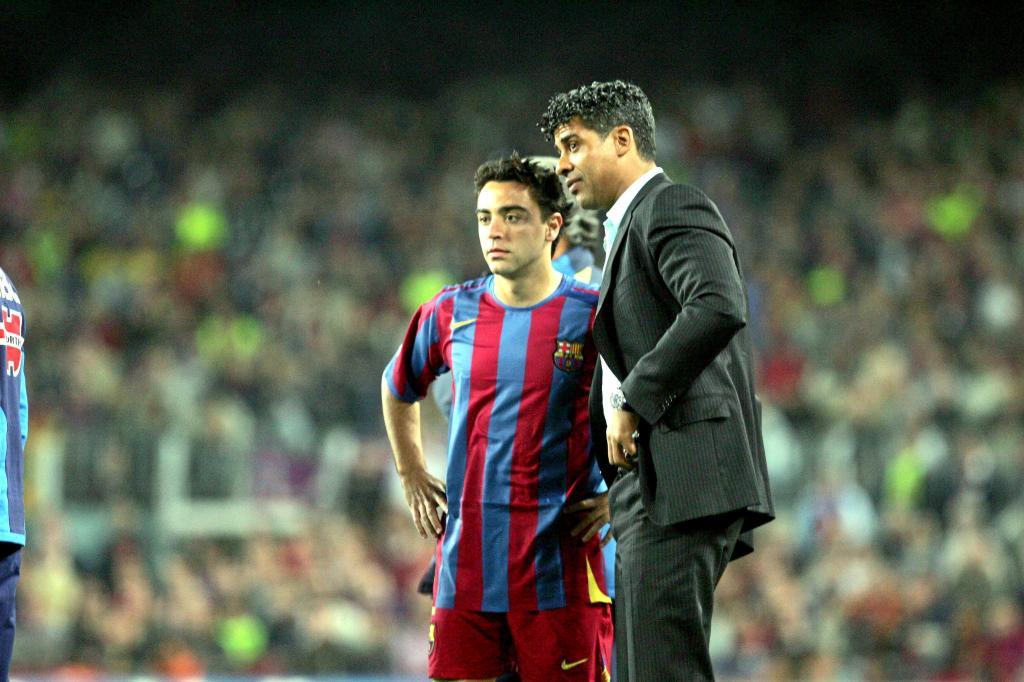 Xavi and Rijkaard at Barcelona